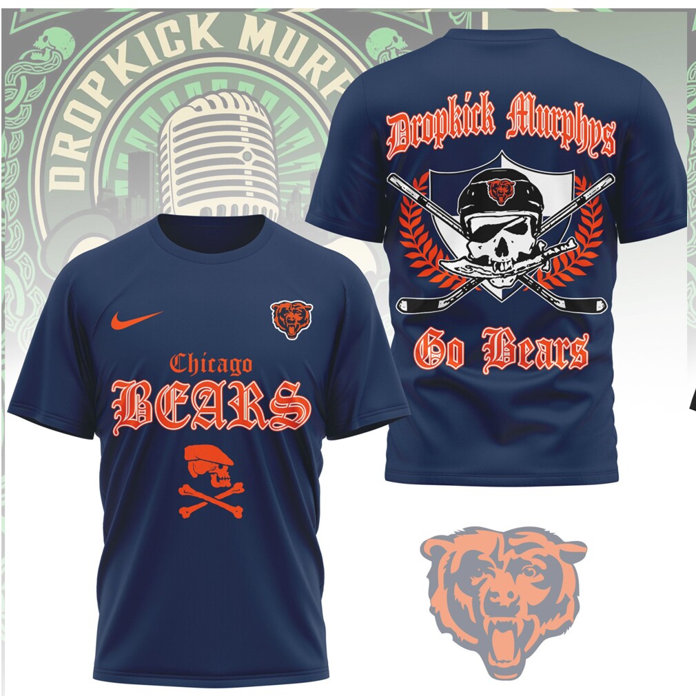 Chicago Bears x Dropkick Murphys Go Bears Skull Hockey Sticks T Shirt Chicago Bears x Dropkick Murphys Go Bears Skull Hockey Sticks T Shirt