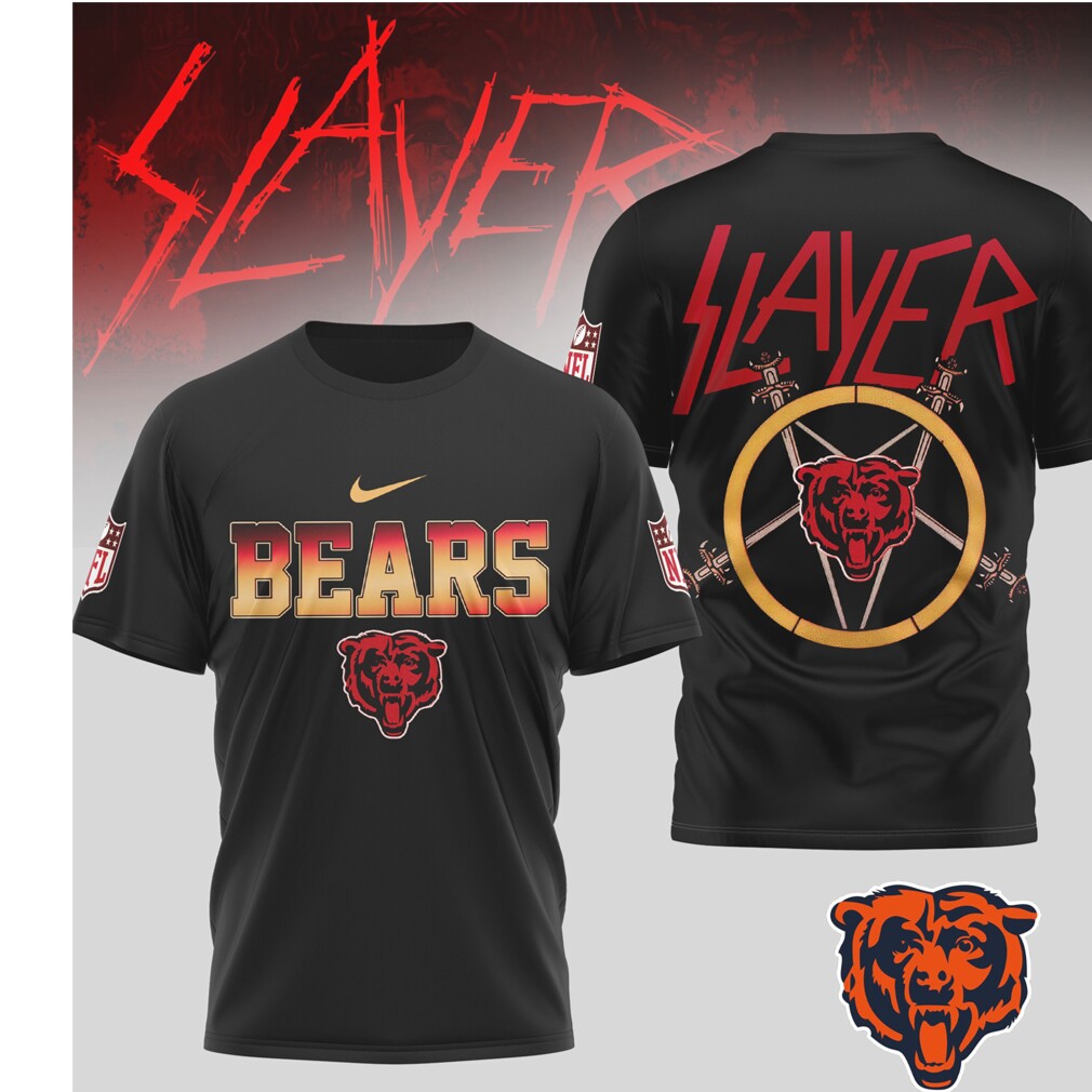 Chicago Bears x Slayer Heavy Metal Crossover T Shirt Chicago Bears x Slayer Heavy Metal Crossover T Shirt