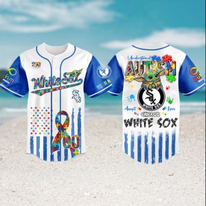 Chicago White Sox Autism Awareness Baby Yoda Custom Baseball Jersey