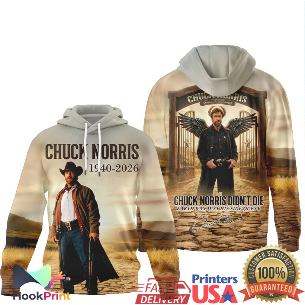 Chuck Norris 1940 2026 Legend Didn't Die Side Quest Tribute Shirt Chuck Norris 1940 2026 Legend Didn't Die Side Quest Tribute Shirt
