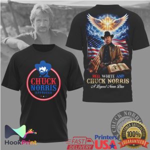 Chuck Norris Approved A Legend Never Dies American Flag Tribute T Shirt