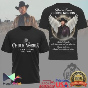 Chuck Norris Legacy Lives On 1940 2026 Rest In Power Memorial T Shirt