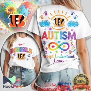 Cincinnati Bengals Autism Awareness B Logo Rainbow Infinity T Shirt