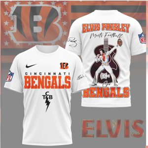 Cincinnati Bengals Elvis Presley Meets Football TCB Fan Gear Shirt