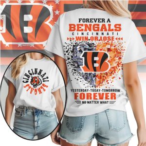 Cincinnati Bengals Forever Fan No Matter What Team Loyalty Orange Black T Shirt