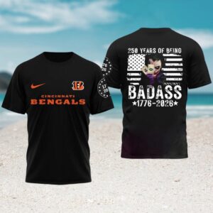 Cincinnati Bengals Joker Design 1776 2026 250 Years Badass NFL T Shirt Cincinnati Bengals Joker Design 1776 2026 250 Years Badass NFL T Shirt