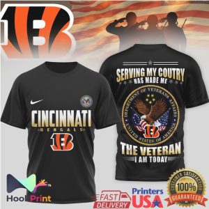 Cincinnati Bengals Military Veteran Tribute NFL Graphic T Shirt