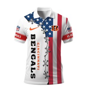 Cincinnati Bengals NFL Stars and Stripes Patriotic Lace Up Polo