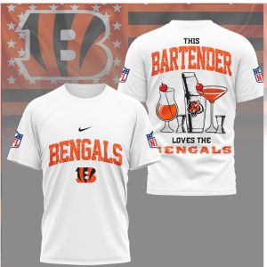 Cincinnati Bengals NFL This Bartender Loves The Bengals Cocktail T Shirt