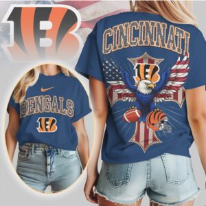 Cincinnati Bengals Patriotic Eagle American Flag Cross NFL Football T Shirt Cincinnati Bengals Patriotic Eagle American Flag Cross NFL Football T Shirt