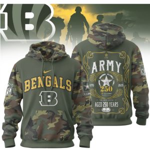 Cincinnati Bengals U.S. Army 250th Anniversary Camo T Shirt