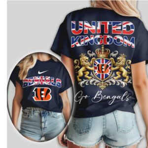 Cincinnati Bengals UK Union Jack Graphic Fan NFL Football T Shirt