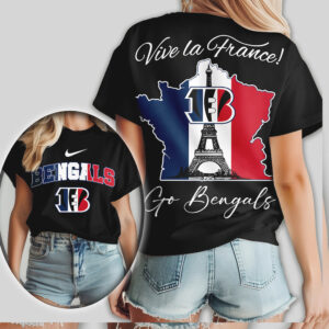 Cincinnati Bengals Vive la France Map Eiffel Tower NFL Shirt