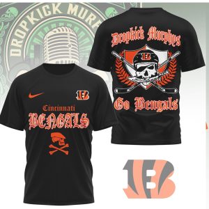 Cincinnati Bengals x Dropkick Murphys Punk Rock Skull T Shirt
