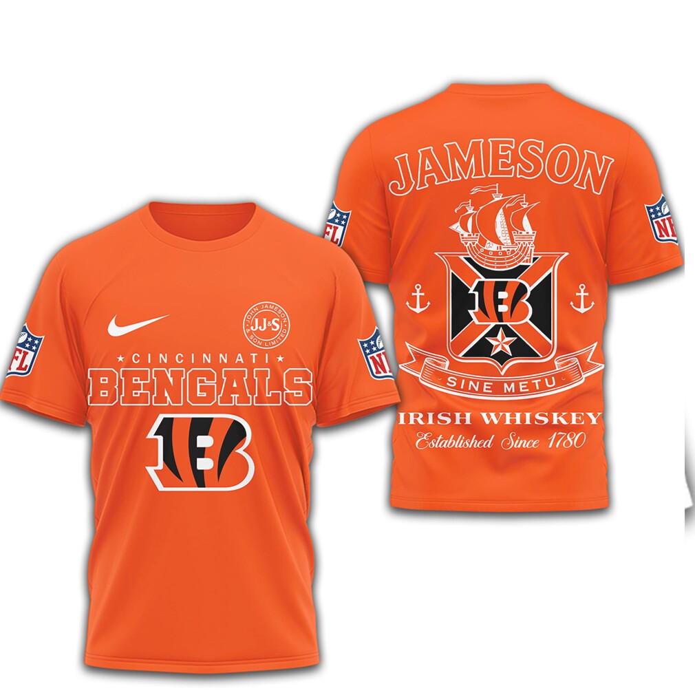 Cincinnati Bengals x Jameson Irish Whiskey Sine Metu T Shirt Cincinnati Bengals x Jameson Irish Whiskey Sine Metu T Shirt