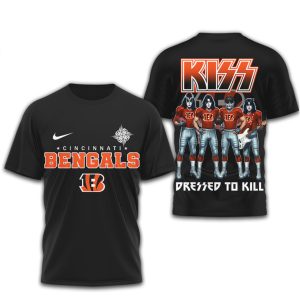 Cincinnati Bengals x KISS Dressed To Kill Rock & Roll Football T Shirt