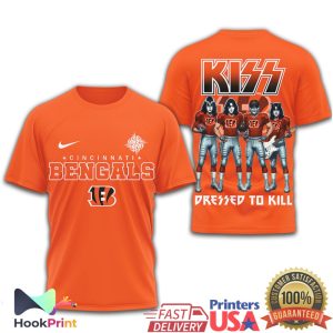 Cincinnati Bengals x KISS Rock Band Dressed To Kill T Shirt Cincinnati Bengals x KISS Rock Band Dressed To Kill T Shirt