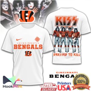 Cincinnati Bengals x KISS Rock Band Dressed To Kill T Shirt