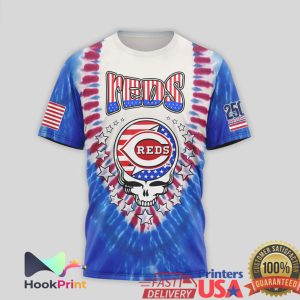 Cincinnati Reds Grateful Dead Steal Your Base 1776 Anniversary Shirt