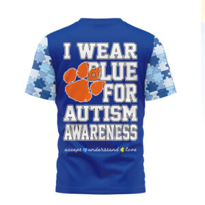Clemson Tigers I Wear Blue for Autism Awareness T Shirt Clemson Tigers I Wear Blue for Autism Awareness T Shirt