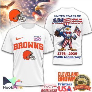 Cleveland Browns 250th Anniversary United States Eagle T Shirt