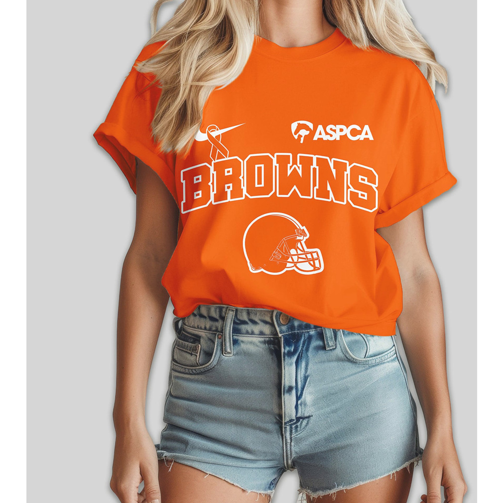 Cleveland Browns ASPCA Animal Guardian Prevention of Cruelty to Animals Awareness T Shirt Cleveland Browns ASPCA Animal Guardian Prevention of Cruelty to Animals Awareness T Shirt