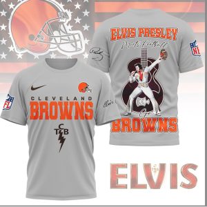 Cleveland Browns Elvis Presley Meets Football TCB Lightning Bolt Shirt Cleveland Browns Elvis Presley Meets Football TCB Lightning Bolt Shirt