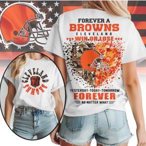 Cleveland Browns Forever Fan Heart Graphic Win Or Lose Team Loyalty Orange T Shirt