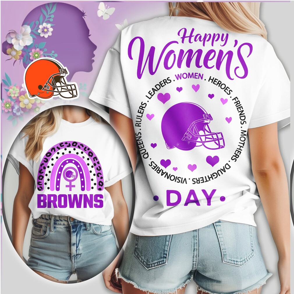 Cleveland Browns Happy Womens Day Football Helmet Rainbow T Shirt Cleveland Browns Happy Womens Day Football Helmet Rainbow T Shirt