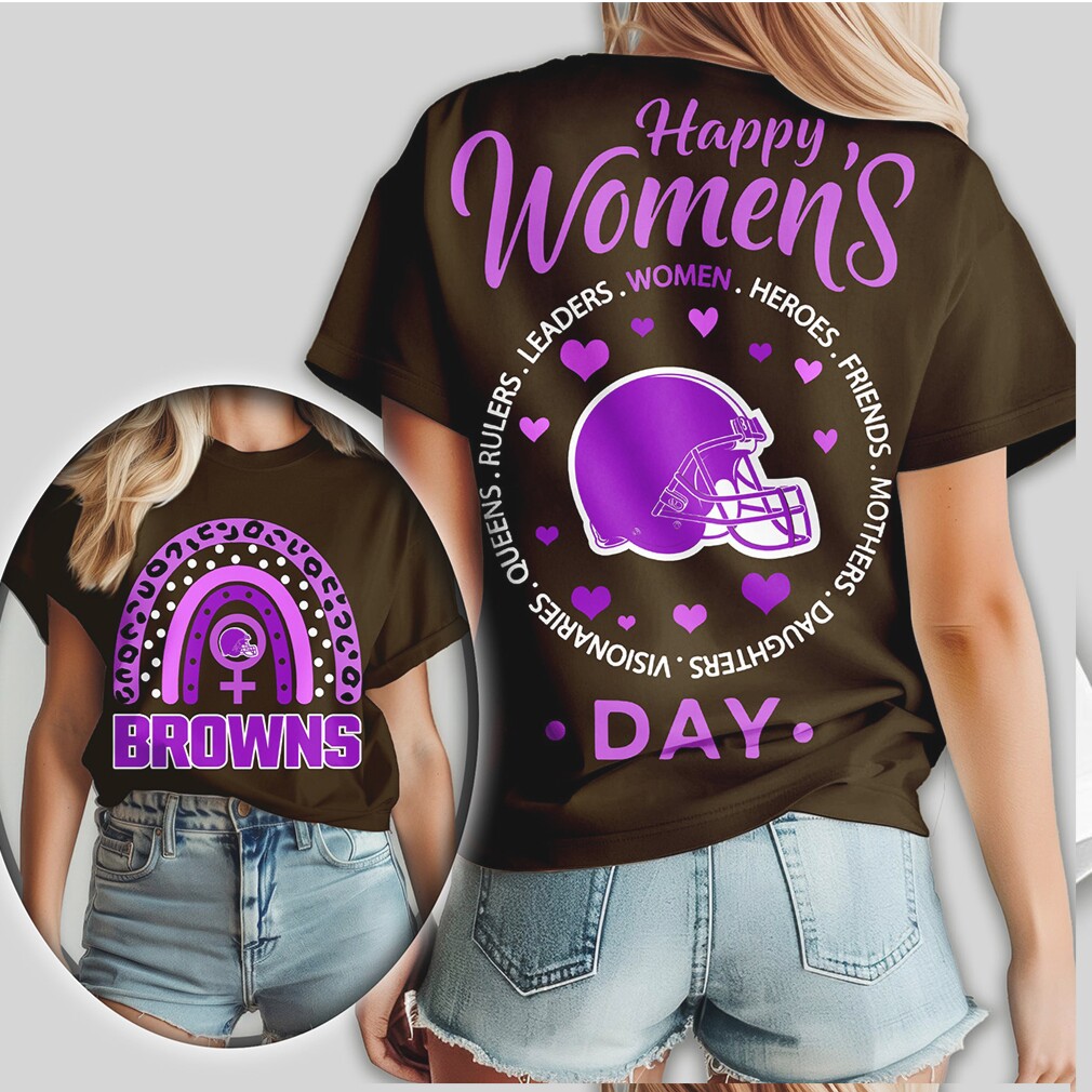 Cleveland Browns Happy Womens Day Football Helmet Rainbow T Shirt Cleveland Browns Happy Womens Day Football Helmet Rainbow T Shirt