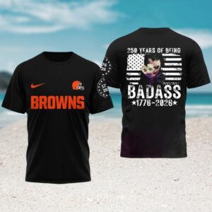 Cleveland Browns Joker Badass 250th Anniversary American Flag NFL T Shirt Cleveland Browns Joker Badass 250th Anniversary American Flag NFL T Shirt