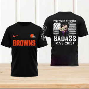 Cleveland Browns Joker Badass 250th Anniversary American Flag NFL T Shirt