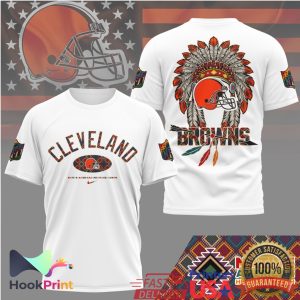 Cleveland Browns NFL Native American Heritage Month Headdress T Shirt