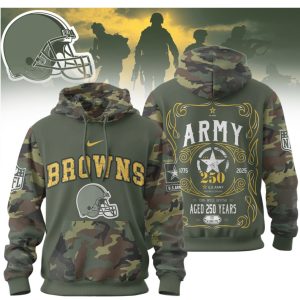 Cleveland Browns U.S. Army 250 Years Anniversary Camo Military T Shirt