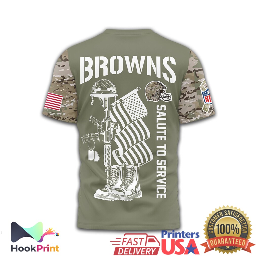 Cleveland Browns U.S. Veteran Salute to Service Olive Camo T Shirt Cleveland Browns U.S. Veteran Salute to Service Olive Camo T Shirt