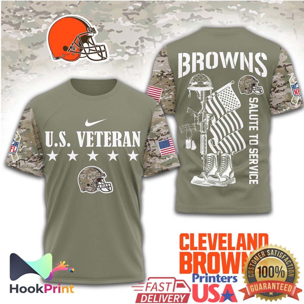 Cleveland Browns U.S. Veteran Salute to Service Olive Camo T Shirt Cleveland Browns U.S. Veteran Salute to Service Olive Camo T Shirt