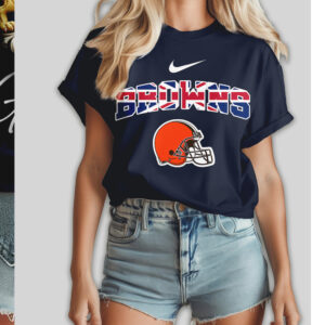 Cleveland Browns United Kingdom Flag British Pride NFL Football T Shirt