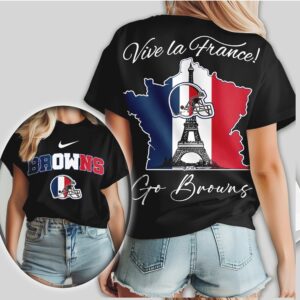 Cleveland Browns Vive la France Helmet Design French Pride Shirt Cleveland Browns Vive la France Helmet Design French Pride Shirt