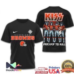Cleveland Browns x KISS Rock Band “Dressed To Kill” Fan T Shirt