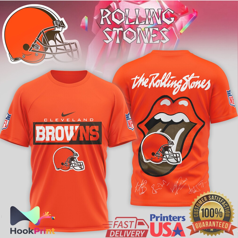 Cleveland Browns x Rolling Stones Official Collaboration Signature T Shirt Cleveland Browns x Rolling Stones Official Collaboration Signature T Shirt