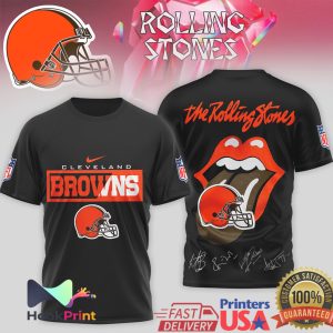 Cleveland Browns x Rolling Stones Official Collaboration Signature T Shirt