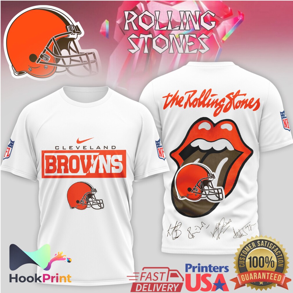 Cleveland Browns x Rolling Stones Official Collaboration Signature T Shirt Cleveland Browns x Rolling Stones Official Collaboration Signature T Shirt