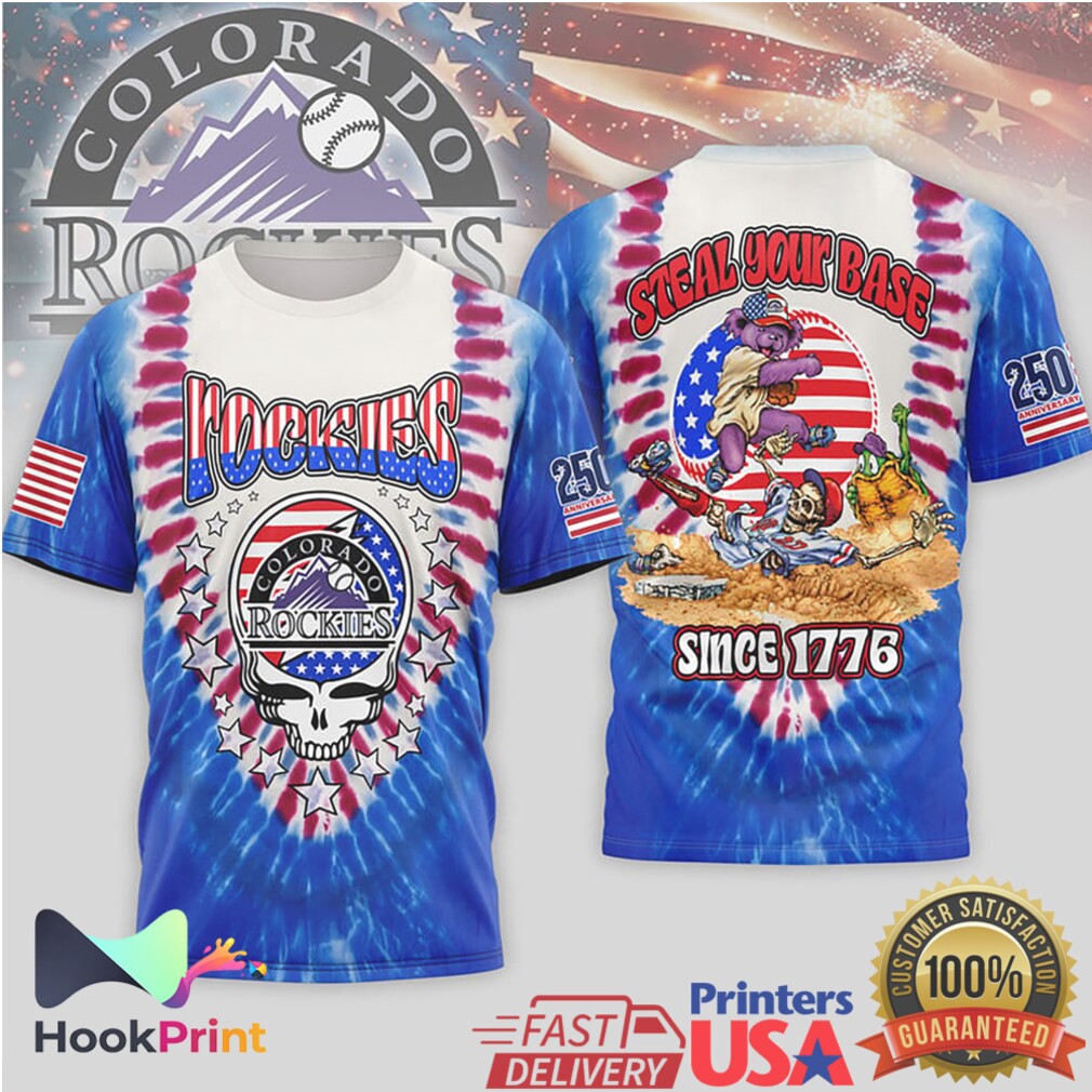 Colorado Rockies Grateful Dead Steal Your Base 1776 Anniversary T Shirt Colorado Rockies Grateful Dead Steal Your Base 1776 Anniversary T Shirt