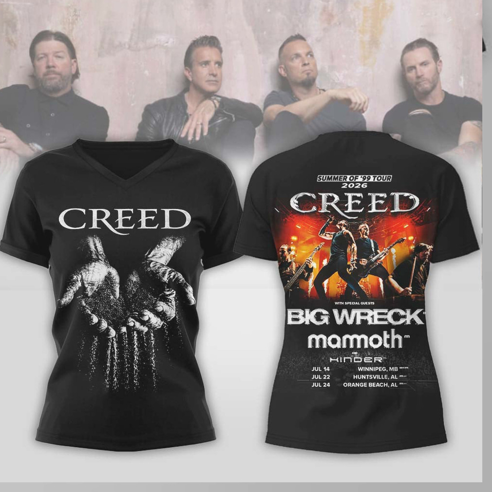 Creed Summer of 99 Tour 2024 with Big Wreck Mammoth WVH T Shirt Creed Summer of 99 Tour 2024 with Big Wreck Mammoth WVH T Shirt