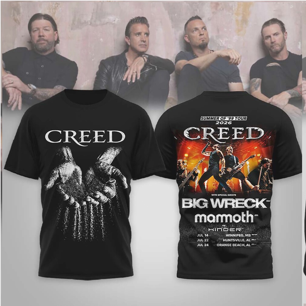 Creed Summer of 99 Tour 2024 with Big Wreck Mammoth WVH T Shirt Creed Summer of 99 Tour 2024 with Big Wreck Mammoth WVH T Shirt