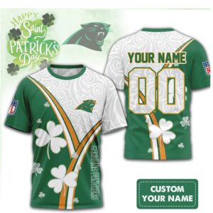 Custom Carolina Panthers St. Patrick's Day Clover NFL Shirt