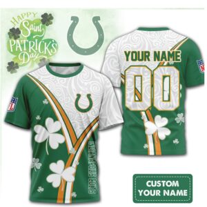 Custom Indianapolis Colts St. Patrick's Day Clover NFL Shirt