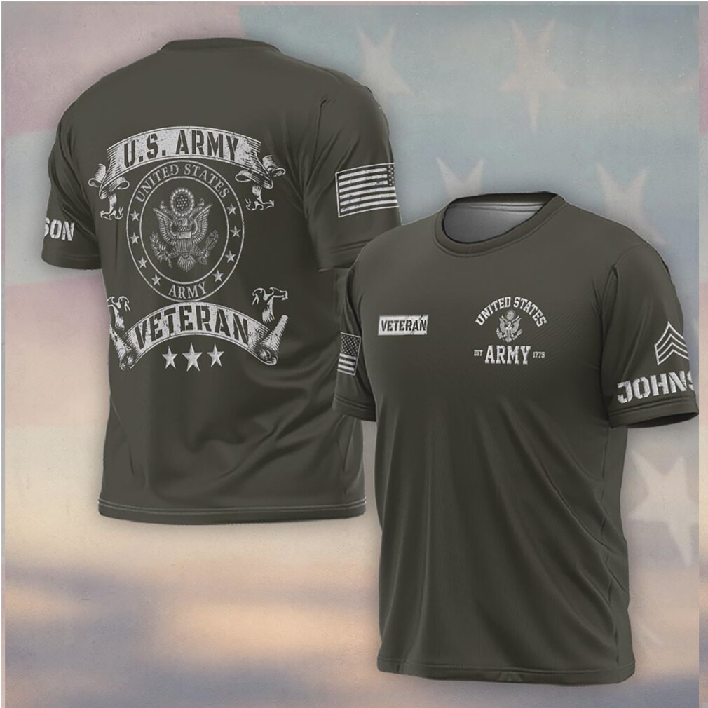 Custom US Army Veteran Eagle Crest Distressed Graphic T Shirt Custom US Army Veteran Eagle Crest Distressed Graphic T Shirt