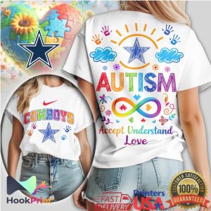 Dallas Cowboys Autism Awareness Support & Accept Understand Love T Shirt