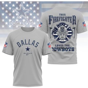 Dallas Cowboys Firefighter First In Last Out Hero Men's First Responder Football T Shirt